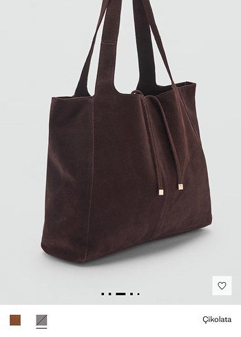Mango Süet Shopper Çanta