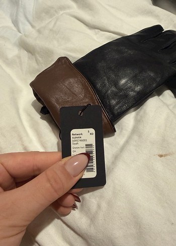 Network Siyah Kadın Deri Eldiven - Görsel 10