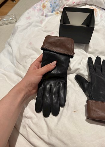 Network Siyah Kadın Deri Eldiven - Görsel 11