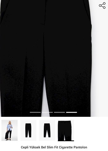 Cepli Siyah Slim Fit Kumaş Pantolon - Görsel 6