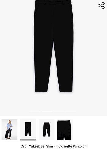 Cepli Siyah Slim Fit Kumaş Pantolon - Görsel 4