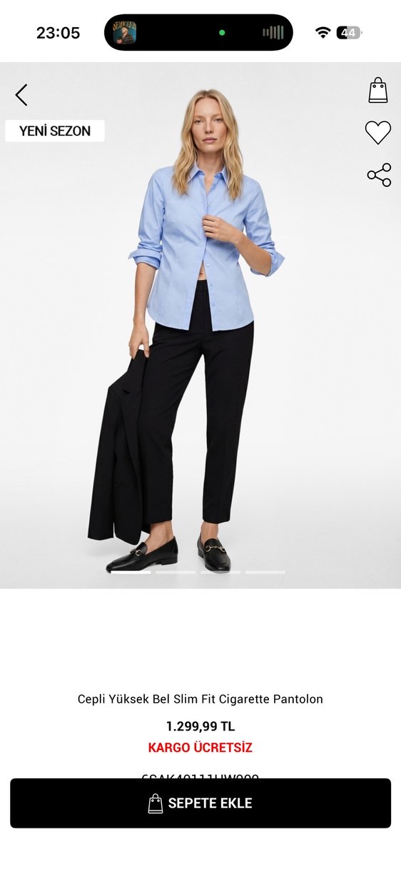 Cepli Siyah Slim Fit Kumaş Pantolon - Görsel 5