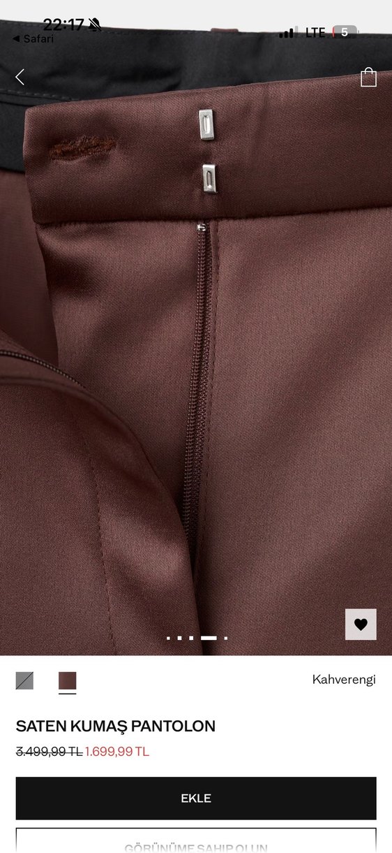 Mango Saten Kumaş Pantolon - Görsel 3