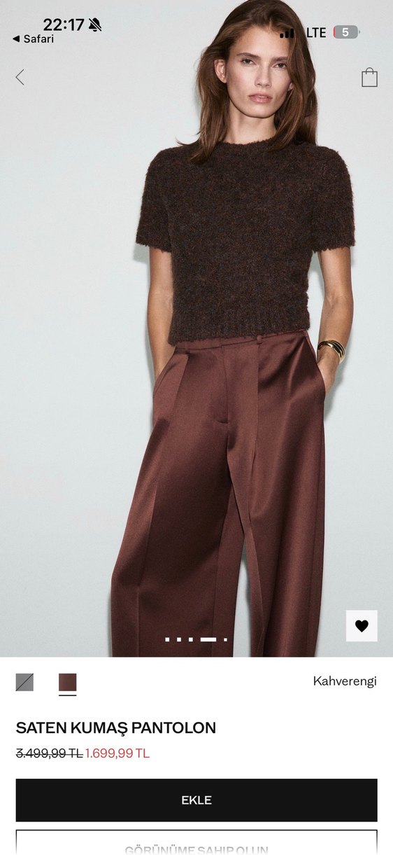 Mango Saten Kumaş Pantolon - Görsel 4