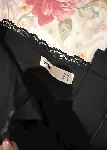 Pile Detaylı Cepli Geniş Paça Kumaş Pantolon - Görsel 7