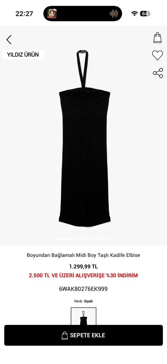 Taş Detaylı Siyah Uzun Askılı Elbise - Görsel 2