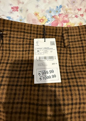 Kemerli A Kesim Ekoseli Mini Etek - Görsel 7