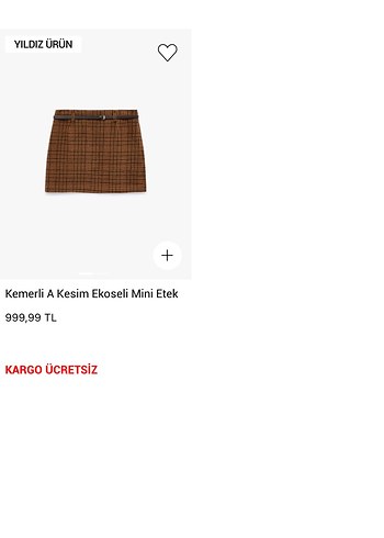 Kemerli A Kesim Ekoseli Mini Etek - Görsel 5