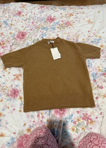 Kısa Kollu Bej Triko Kazak - Görsel 13