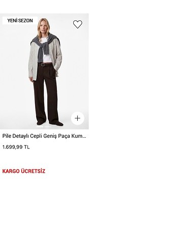 Pile Detaylı Cepli Geniş Paça Kahverengi Kumaş Pantolon - Görsel 6