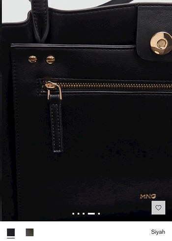 Mango metal detaylı shopper çanta - Görsel 5