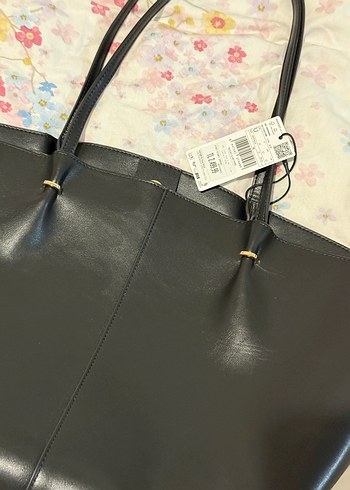 Mango metal detaylı shopper çanta - Görsel 7