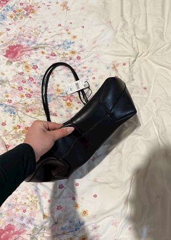 Mango metal detaylı shopper çanta - Görsel 11