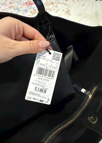 Mango metal detaylı shopper çanta - Görsel 15