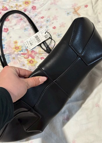 Mango metal detaylı shopper çanta - Görsel 9