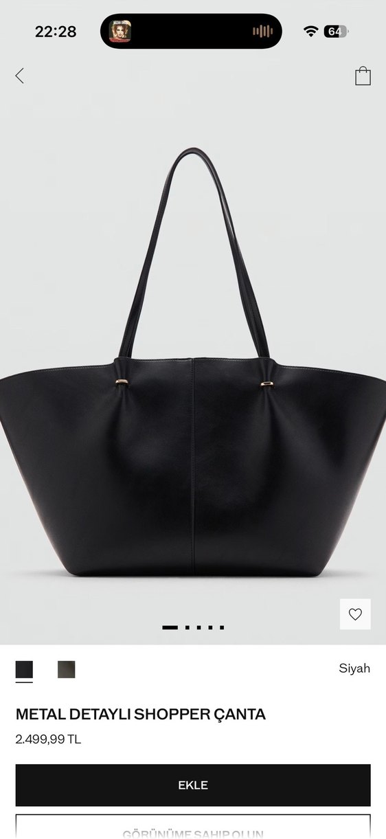 Mango metal detaylı shopper çanta - Görsel 2