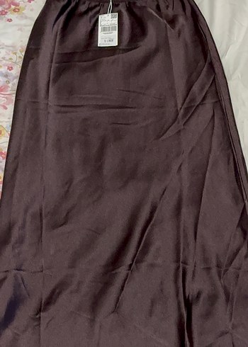 Mango kahverengi saten etek - Görsel 16