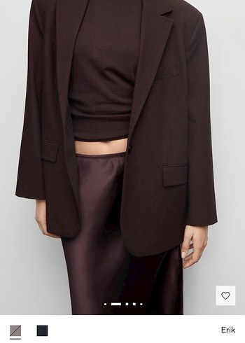 Mango kahverengi saten etek - Görsel 2