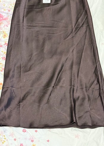 Mango kahverengi saten etek - Görsel 13