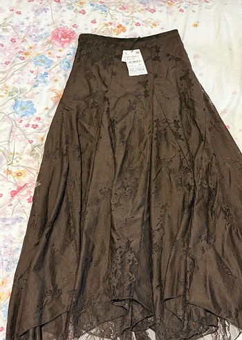 Koton Melis Ağazat Asimetrik Kesim Midi Etek - Görsel 11