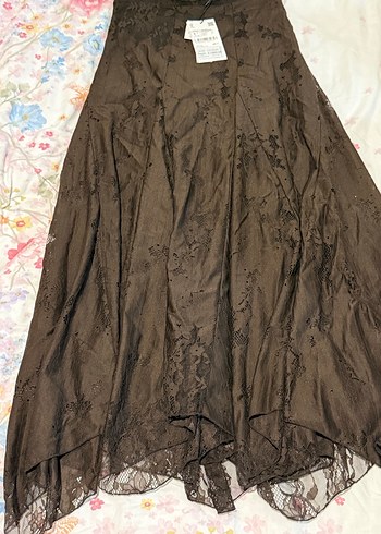 Koton Melis Ağazat Asimetrik Kesim Midi Etek - Görsel 12