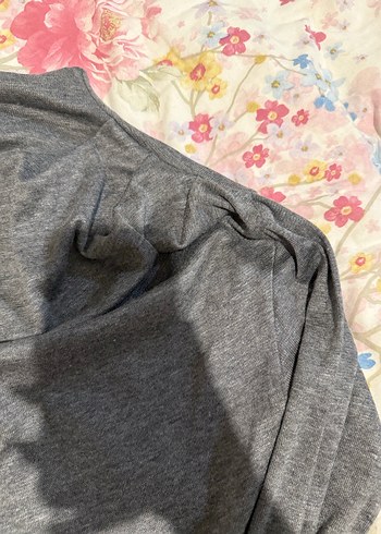 Gri Yüksek Yaka Kadın Sweatshirt - Görsel 6