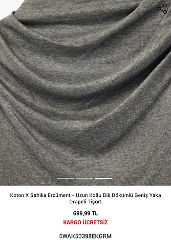 Gri Yüksek Yaka Kadın Sweatshirt - Görsel 2