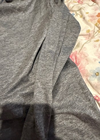 Gri Yüksek Yaka Kadın Sweatshirt - Görsel 8