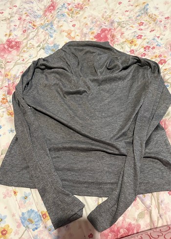 Gri Yüksek Yaka Kadın Sweatshirt - Görsel 11