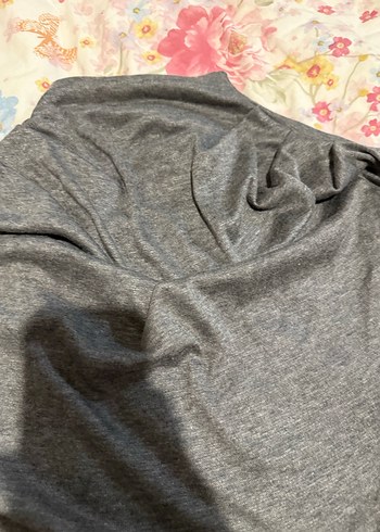 Gri Yüksek Yaka Kadın Sweatshirt - Görsel 7