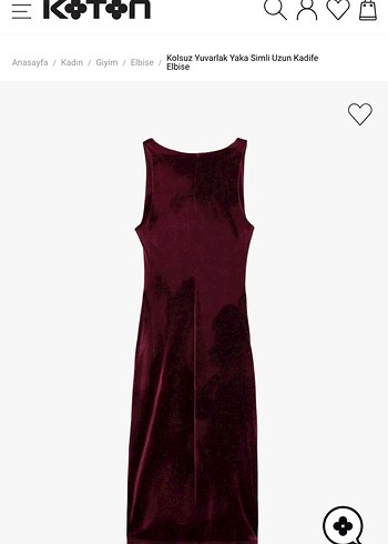 Kolsuz Bordo Kadife Uzun Elbise - Görsel 3