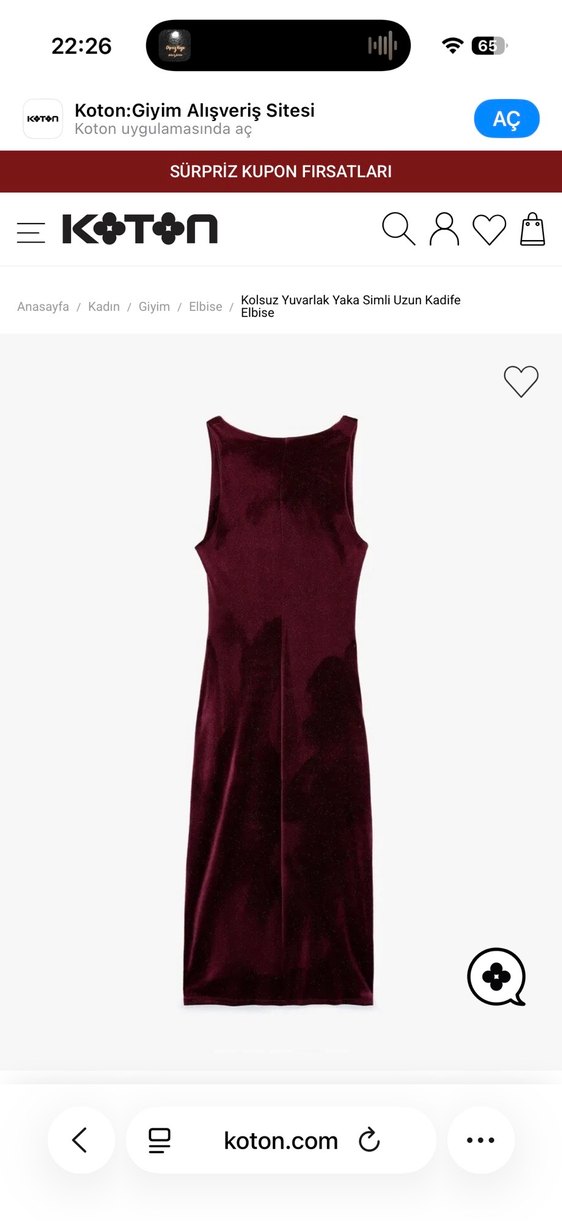 Kolsuz Bordo Kadife Uzun Elbise - Görsel 3