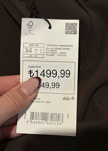 Kahverengi Bol Paça Kumaş Pantolon - Görsel 11