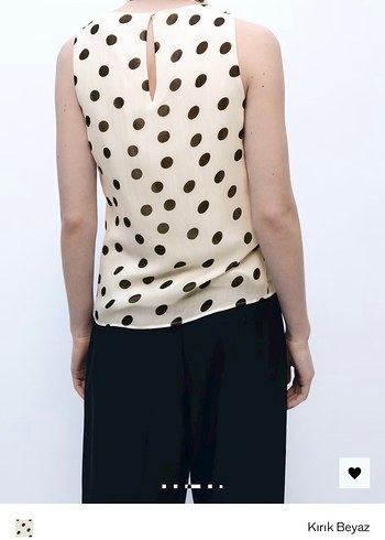 Puantiye Desenli Şal Yakalı Bluz - Görsel 3