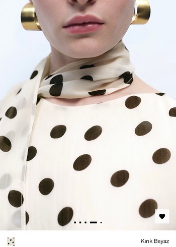 Puantiye Desenli Şal Yakalı Bluz - Görsel 4