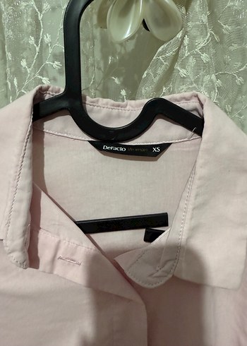 Zara Pembe Düğmeli Uzun Kollu Belden Oturtmalı Gömlek