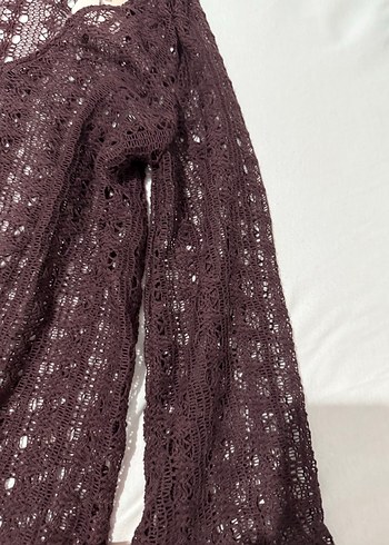 LCW DREAMKahverengi V Yaka Ajurlu Plaj Elbisesi - Görsel 12