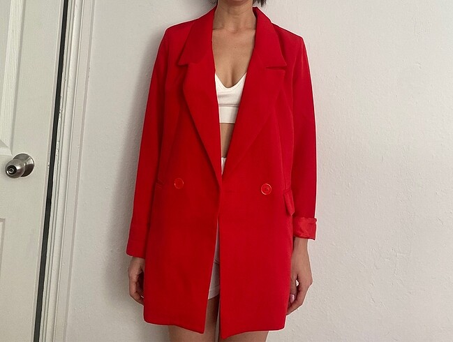 kırmızı blazer ceket