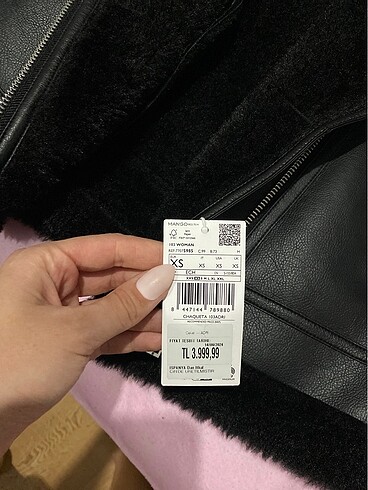 xs Beden siyah Renk mango suni kürk astarlı biker ceket