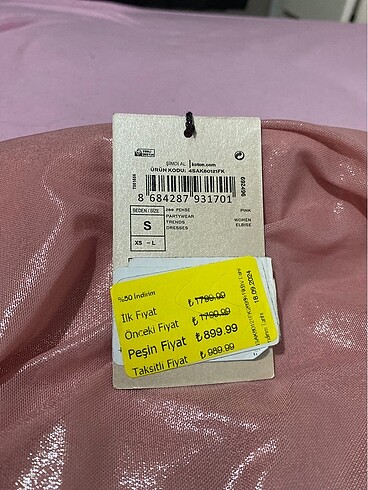 s Beden pembe Renk parlak tül drape detaylı straplez elbise