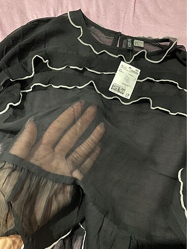 s Beden siyah Renk h&m transparan bluz