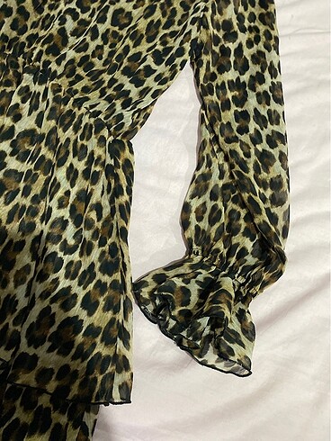 Mango mango leopar desenli elbise