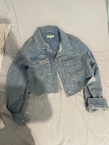 Pierre Cardin taşlı kot ceket