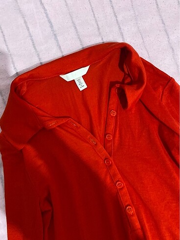 s Beden kırmızı Renk h&m jerse polo yaka bluz