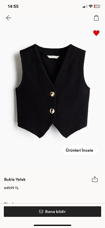 h&m bukle yelek