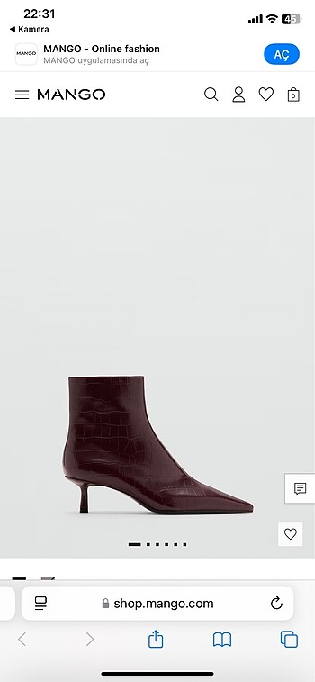 mango timsah deri detaylı bordo bot - Görsel 9