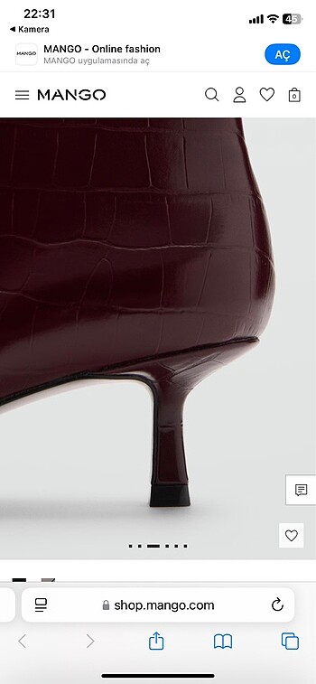 mango timsah deri detaylı bordo bot - Görsel 10