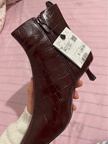 mango timsah deri detaylı bordo bot - Görsel 6