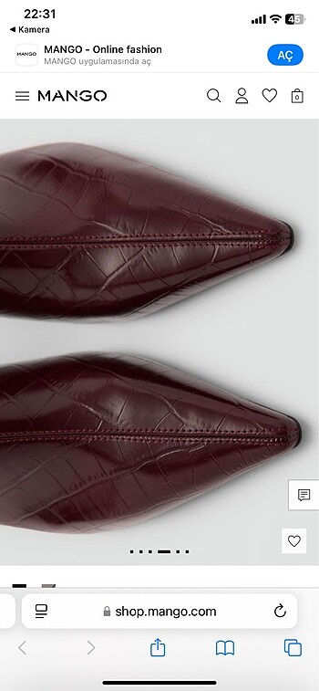 mango timsah deri detaylı bordo bot - Görsel 11