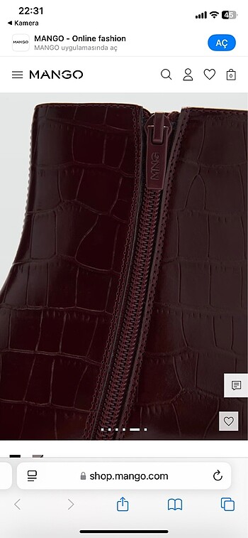 mango timsah deri detaylı bordo bot - Görsel 12